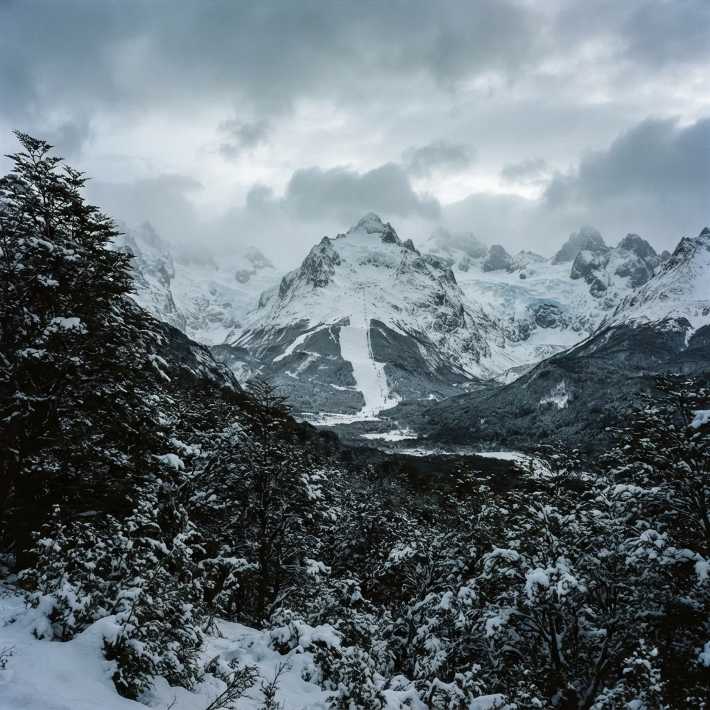 Montañas nevadas y bosques de lenga alrededor de Ushuaia, en el fin del mundo